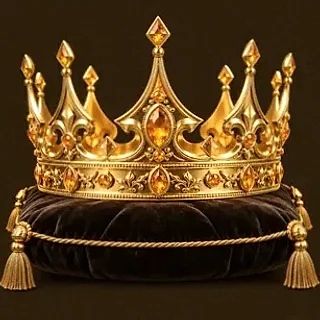 Gold crown on cushion — Richard